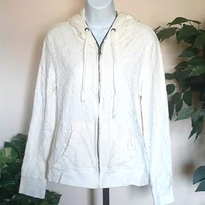 Aeropostale Cream Lace Long Sleeves Hoodie Jacket